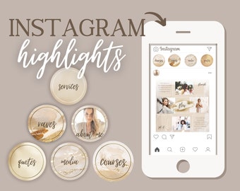 12 Neutral Social Media Templates Instagram Highlights Gold