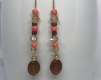 Long Dangle Earth tone Earrings