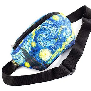 Art Bag Belt Van Gogh Funny Gifts Waist Packs, Waist Pocket, Adjustable Belt Bag, Famous Art Canvas, for Travellers (The Starry Night)