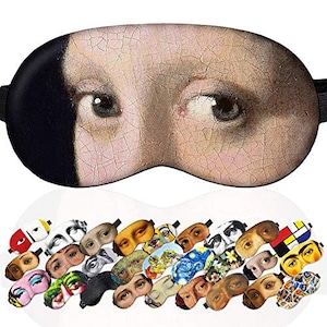 Sleep Mask Masterpieces 100% Soft Cotton Night Cover (Girl with a Pearl Earring, Slim Pack)