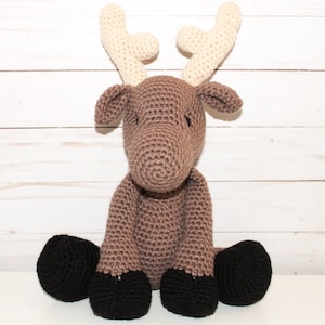 Crochet moose, stuffed animal, amigurumi moose