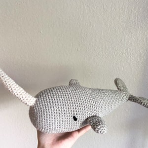 Crochet narwhal, stuffed animal narwhal, amigurumi narwhal