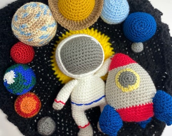 Crochet Solar System Toy: Handmade Planets, Astronaut & Rocket