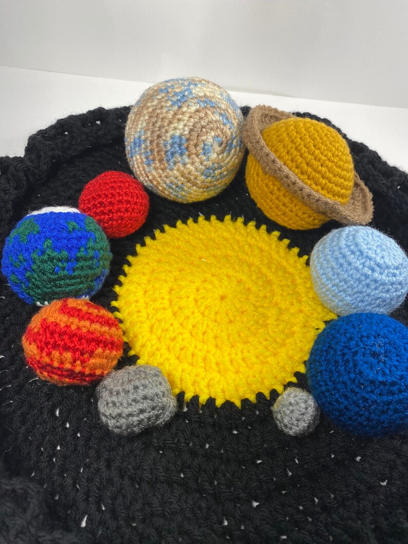 Crochet space toy solar system toy astronaut and rocket Etsy