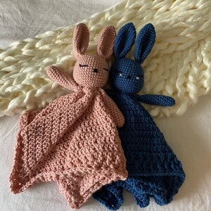 Crochet baby bunny lovey blanket