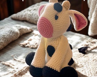Crochet Stuffed Animal Cow: Handmade Plush Toy