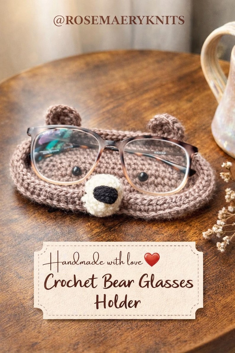 Portagafas de oso de crochet