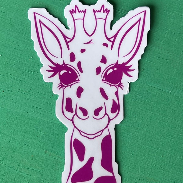 Giraffe Sticker | Fun Sticker | Zoo Animals | Bright Colored Stickers | Car Sticker | Water bottle Sticker