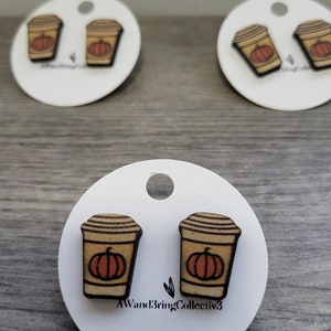Cute Wooden Pumpkin Spice Earrings