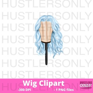 CLIPART ONLY Cartoon Illustration Lace Wig for Scrapbook , Planner Clipart, Business Cards, Fashion Clipart,Hair Logo,PERSONAL Use