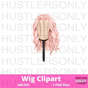 CLIPART ONLY Cartoon Illustration Lace Wig for Scrapbook , Planner Clipart, Business Cards, Fashion Clipart,Hair Logo,PERSONAL Use