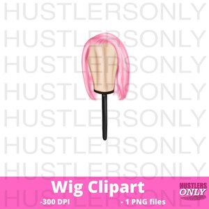 CLIPART ONLY Cartoon Illustration Lace Wig for Scrapbook , Planner Clipart, Business Cards, Fashion Clipart,Hair Logo,PERSONAL Use
