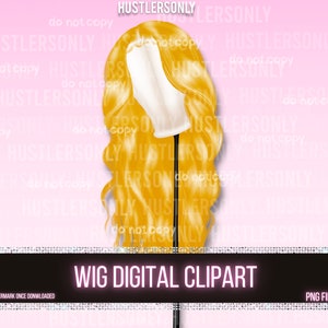 CLIPART ONLY Cartoon Illustration Lace Wig for Scrapbook , Planner Clipart, Business Cards, Fashion Clipart,Hair Logo, Blue Wig Clipart