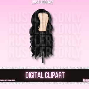 CLIPART ONLY Cartoon Illustration Lace Wig for Scrapbook , Planner Clipart, Business Cards, Fashion Clipart,Hair Logo,PERSONAL Use