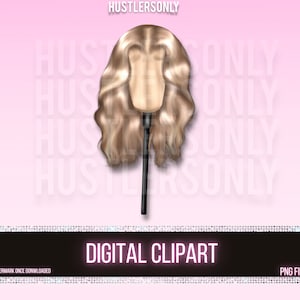 CLIPART ONLY Cartoon Illustration Lace Wig for Scrapbook , Planner Clipart, Business Cards, Fashion Clipart,Hair Logo,PERSONAL Use