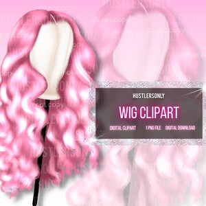 CLIPART ONLY Cartoon Illustration Lace Wig for Scrapbook , Planner Clipart, Business Cards, Fashion Clipart,Hair Logo,PERSONAL Use