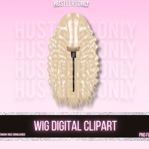 CLIPART ONLY Cartoon Illustration Lace Wig for Scrapbook , Planner Clipart, Business Cards, Fashion Clipart,Hair Logo,PERSONAL Use