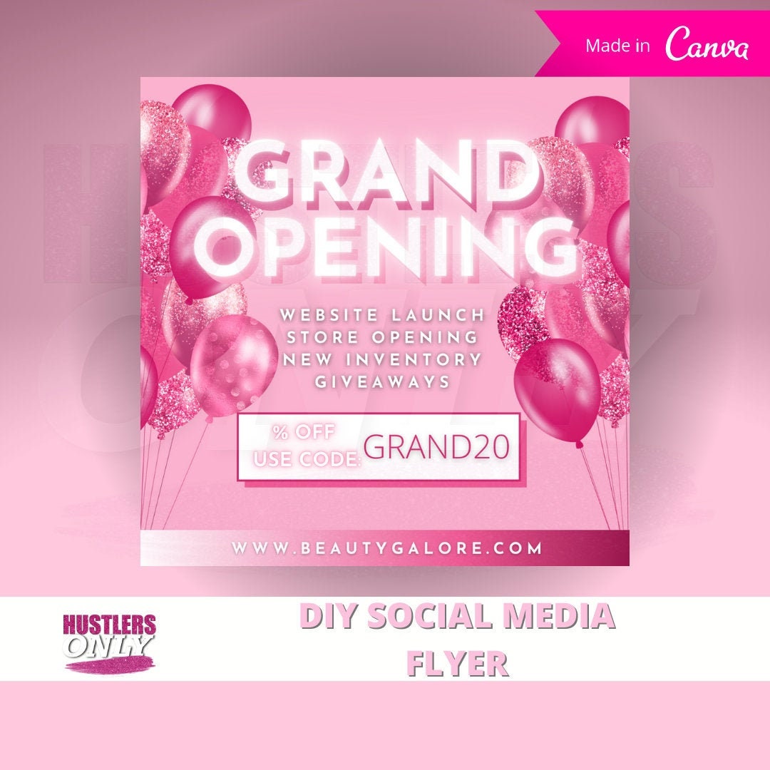 DIY Pre-made Social Media Template Grand Opening | Etsy