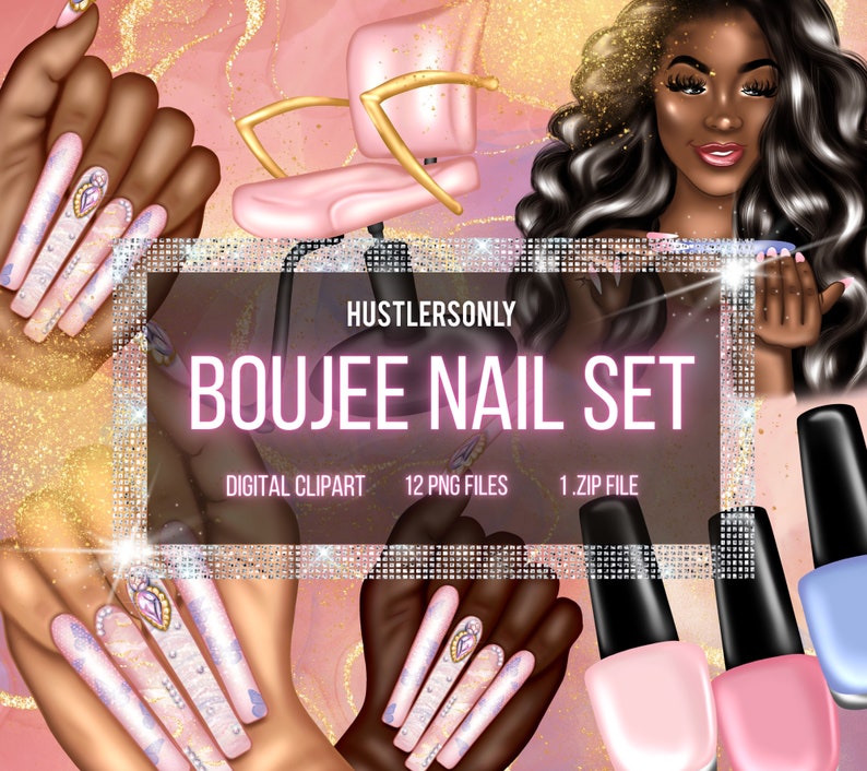 Digital CLIPART Download PNG Nails Hands , Cosmetic Clipart, Nail Polish Clipart ,Girl Beauty Clipart, Nail Tech Clipart, Clipart Nail Salon 