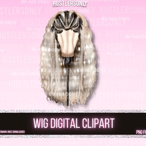 CLIPART ONLY Cartoon Illustration Lace Wig for Scrapbook , Planner Clipart, Business Cards, Fashion Clipart,Hair Logo,PERSONAL Use