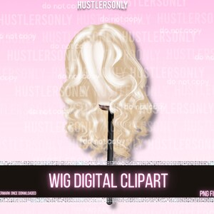 CLIPART ONLY Cartoon Illustration Lace Wig for Scrapbook , Planner Clipart, Business Cards, Fashion Clipart,Hair Logo, Color Wig Clipart