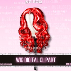 CLIPART ONLY Cartoon Illustration Lace Wig for Scrapbook , Planner Clipart, Business Cards, Fashion Clipart,Hair Logo, Color Wig Clipart