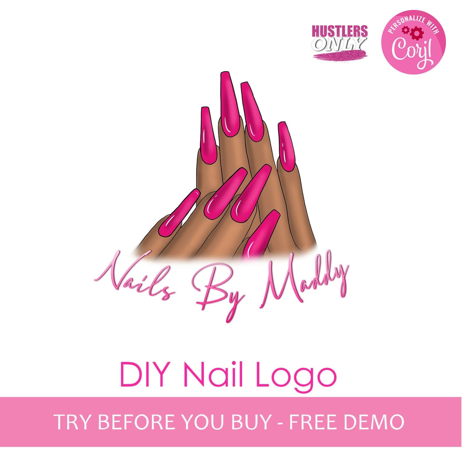NAIL LOGO Diy Premade Design Lash Extension Artist Logo Etsy