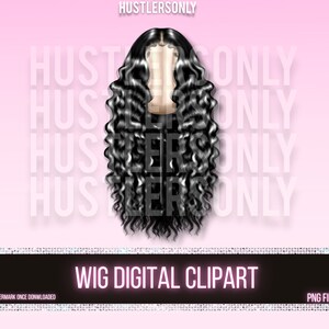 CLIPART ONLY Cartoon Illustration Spitze Perücke für Scrapbook, Planer Clipart, Visitenkarten, Mode Clipart, Haar Logo, PERSONAL Use