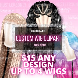 CUSTOM Wig Logo Cartoon Clipart Logo Digital Illustration, Wig Clipart, Hairstylist Logo, Wig Hair Dye logo, Hair Logo, Hair Salon Logo