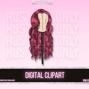 CLIPART ONLY Cartoon Illustration Lace Wig for Scrapbook , Planner Clipart, Business Cards, Fashion Clipart,Hair Logo,PERSONAL Use