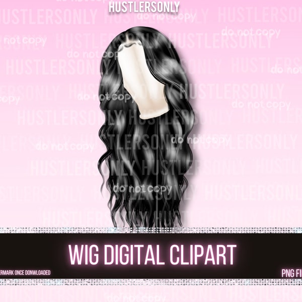 CLIPART ONLY Cartoon Illustration Lace Wig for Scrapbook , Planner Clipart, Business Cards, Fashion Clipart,Hair Logo,PERSONAL Use