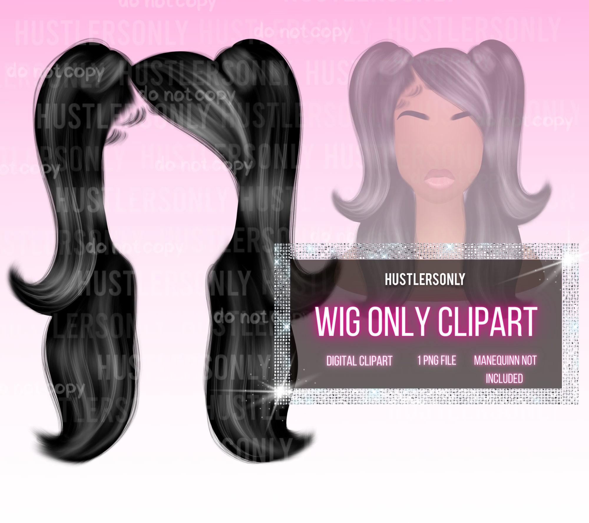 black wigs clip art