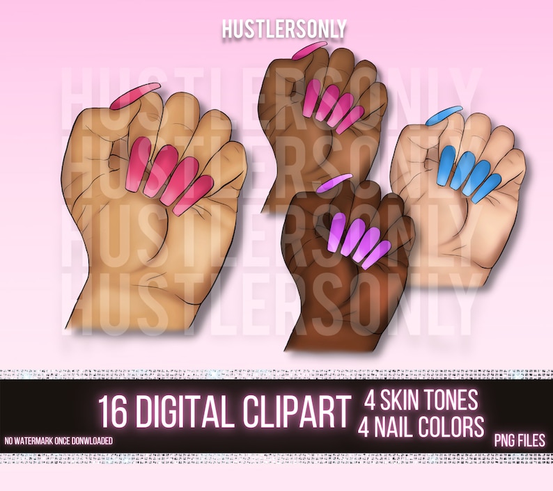 Digital CLIPART Download PNG Nails Hands , Cosmetic Clipart, Nail Polish Clipart , , Beauty Clipart, Nail Tech Clipart, Clipart Nail Salon 