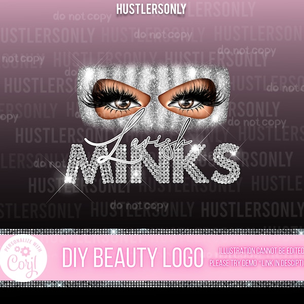 LASH BEAUTY LOGO Diy Premade Design,  Hair Artist Logo, Lash Logo, Makeup artist Logo, Hair bundle Logo, Beauty Logo, Diy Premade Template