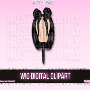 CLIPART ONLY Cartoon Illustration Lace Wig for Scrapbook , Planner Clipart, Business Cards, Fashion Clipart,Hair Logo,PERSONAL Use