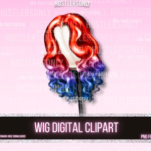 CLIPART ONLY Cartoon Illustration Lace Wig for Scrapbook , Planner Clipart, Business Cards, Fashion Clipart,Hair Logo,PERSONAL Use