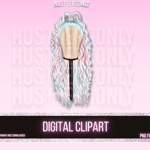 CLIPART SÓLO dibujos animados ilustración encaje peluca para scrapbook, planificador clipart, tarjetas de visita, imágenes prediseñadas de moda, logotipo del cabello, uso personal
