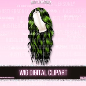 CLIPART ONLY Cartoon Illustration Lace Wig for Scrapbook , Planner Clipart, Business Cards, Fashion Clipart,Hair Logo, Color Wig Clipart