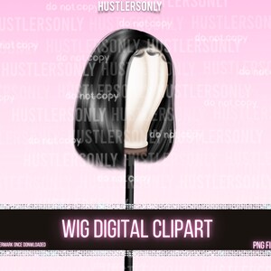 CLIPART ONLY Cartoon Illustration Lace Wig for Scrapbook , Planner Clipart, Business Cards, Fashion Clipart,Hair Logo,PERSONAL Use