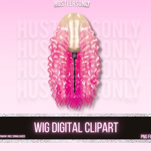 CLIPART ONLY Cartoon Illustration Lace Wig for Scrapbook , Planner Clipart, Business Cards, Fashion Clipart,Hair Logo,PERSONAL Use