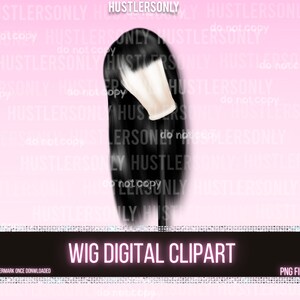 CLIPART ONLY Cartoon Illustration Lace Wig for Scrapbook , Planner Clipart, Business Cards, Fashion Clipart,Hair Logo,PERSONAL Use