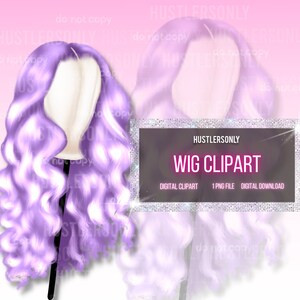 CLIPART SÓLO dibujos animados ilustración encaje peluca para scrapbook, planificador clipart, tarjetas de visita, imágenes prediseñadas de moda, logotipo del cabello, uso personal