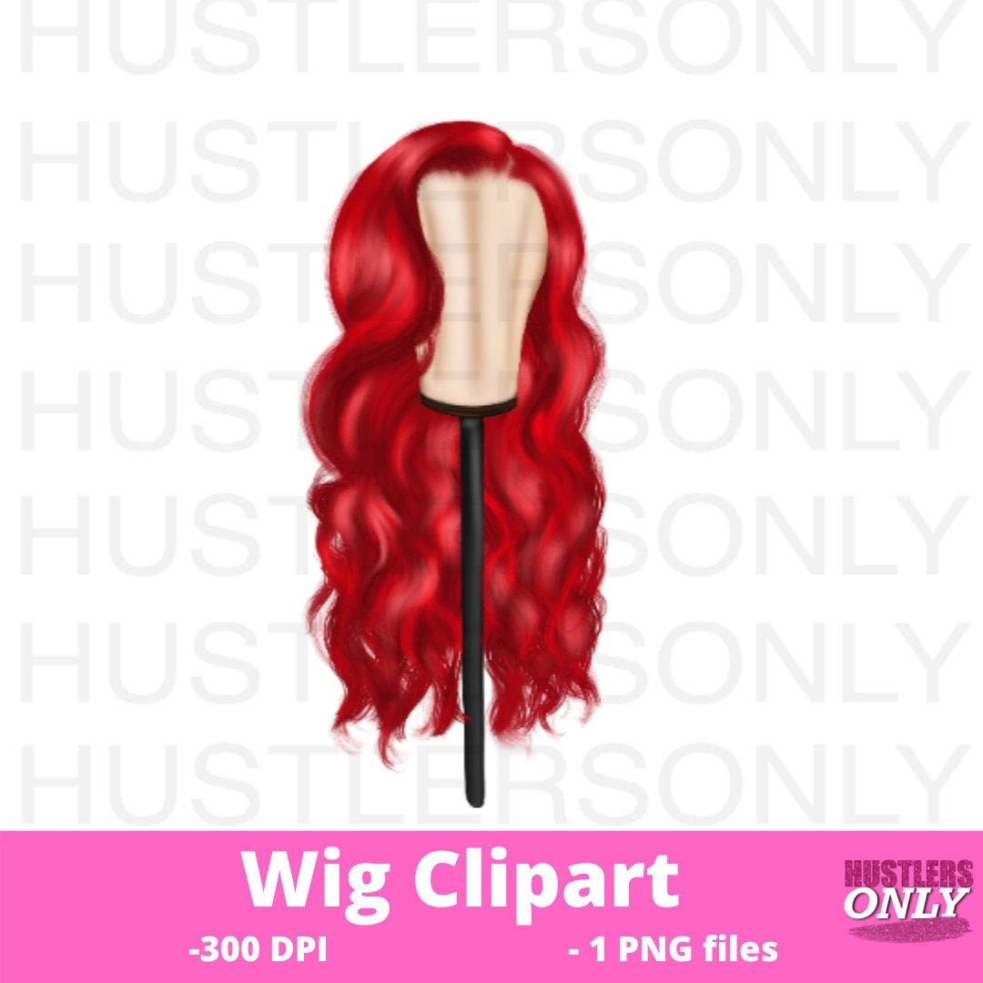 red hair wig clipart