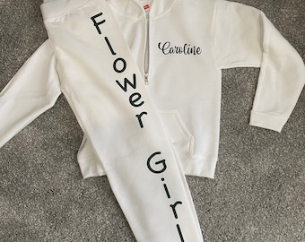 Personalized Flower Girl Tracksuit: Bridal Party Zip-Up