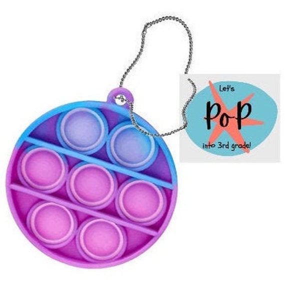 Pop It Keychain and Note. Teacher gift. Classroom set. Etsy