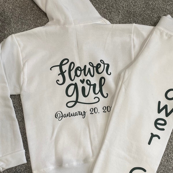 Toddler Flower Girl ZIP-UP ONLY, Zip-up, Maid of Honor, Customizable, Bridal Party, Wedding, Flower Girl, Flower Girl.