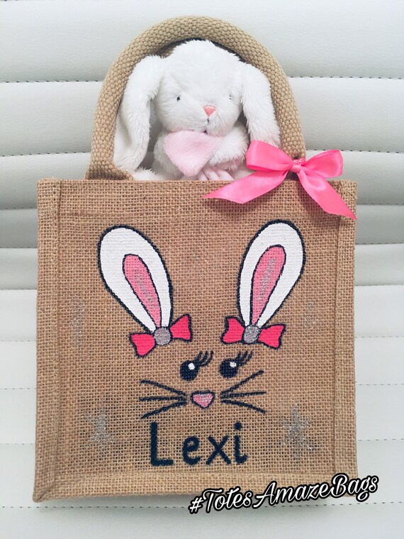 Personalised Name Easter Bunny Egg Hunt Bag