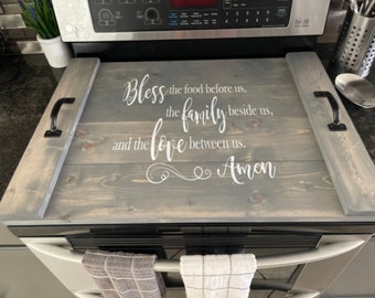 Hand Made Custom Stove Top Cover Bless Prayer