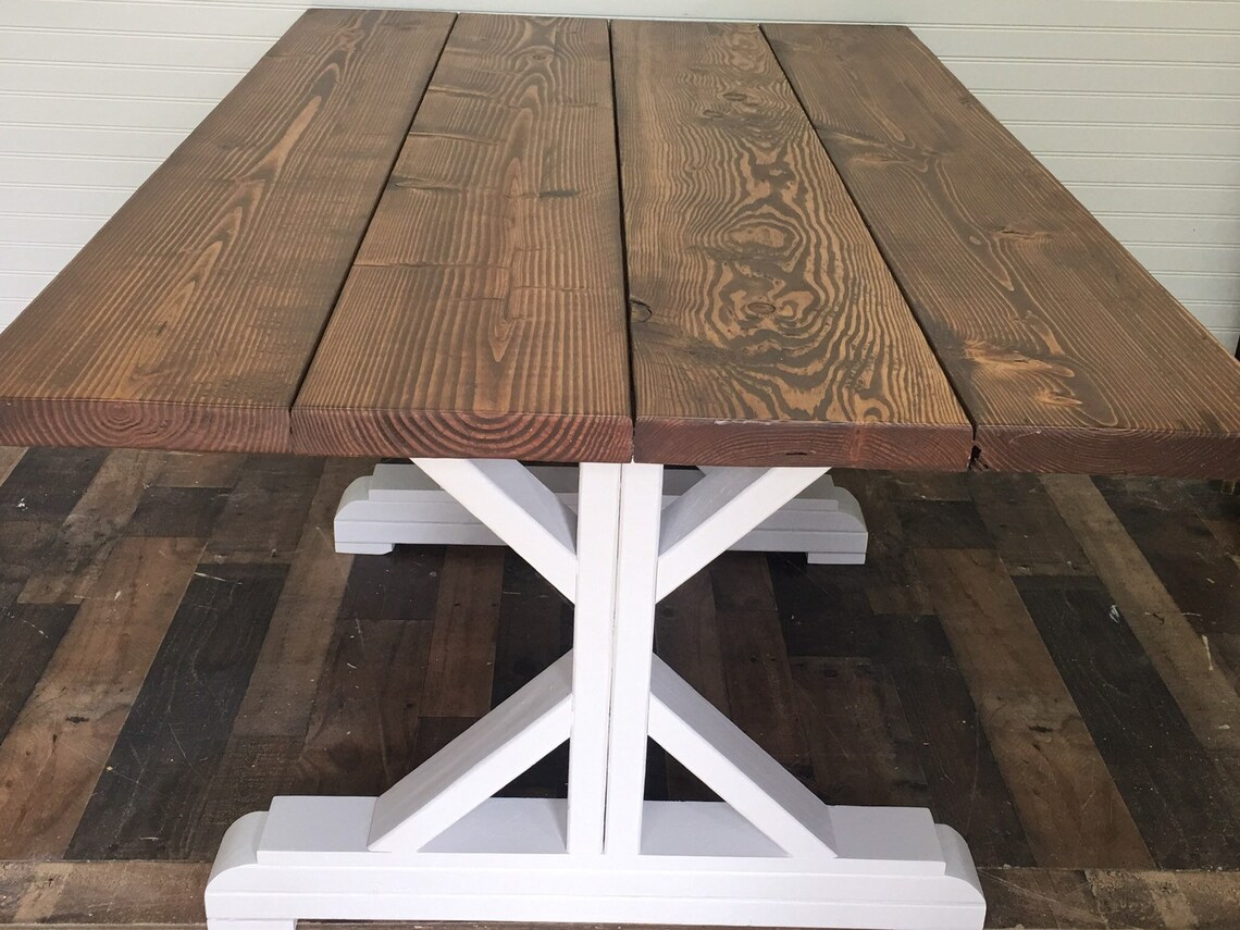 Farmhouse table X base table rustic farmhouse dining table Etsy
