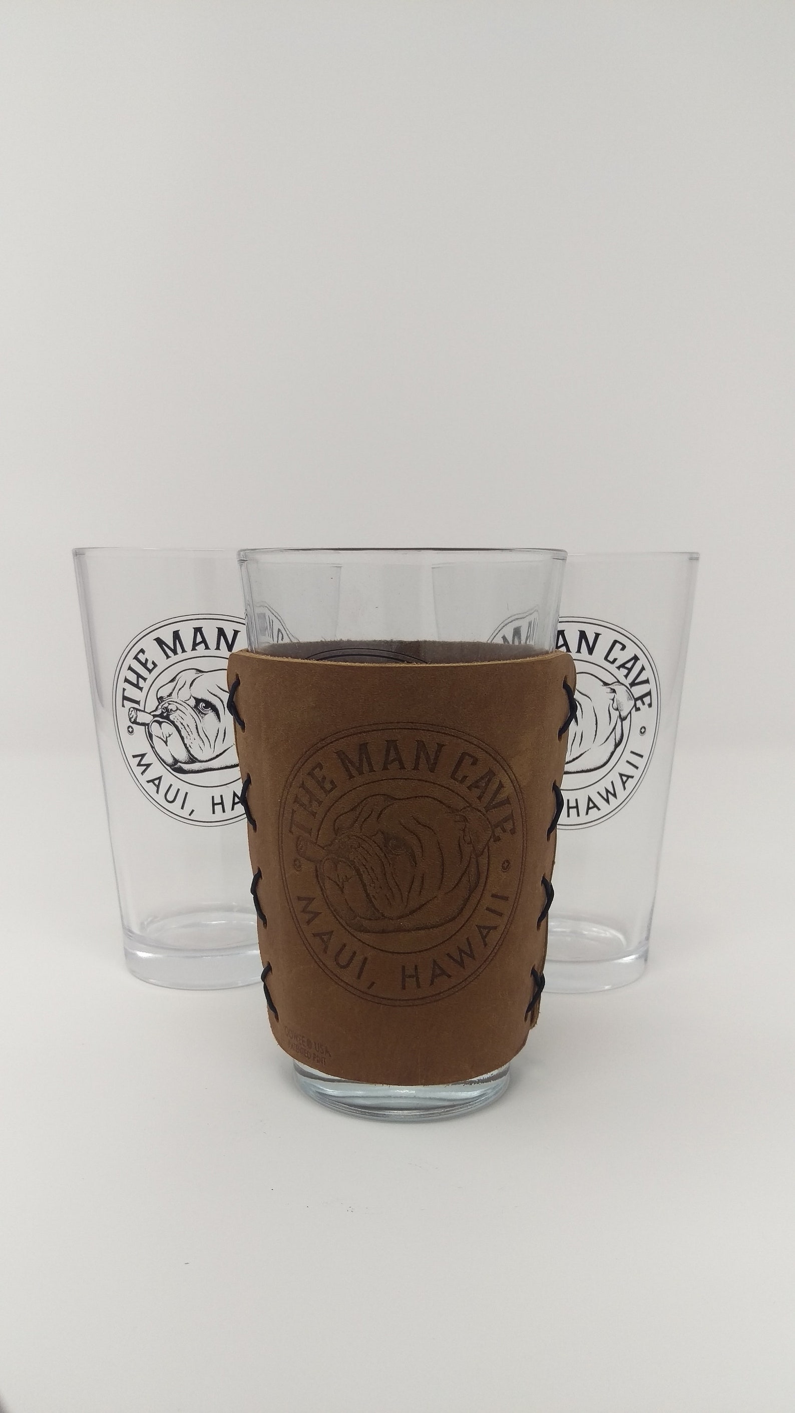 The Man Cave Leather Pint Sleeve Etsy